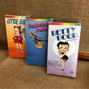 80's Animated Cartoon VHS Tapes - 3 - Betty Boop -Little Lulu -Feathered Frolics